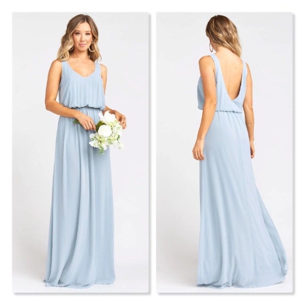 Show Me Your Mumu 'Kendall' Maxi Dress - size Large in Steel Blue